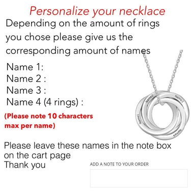 Stainless Steel Personalized Russian Ring 'ETERNITY' Necklace